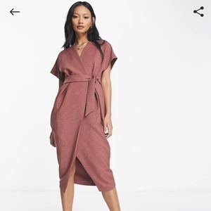 CLOSET LONDON Kimono Faux-Wrap Dress